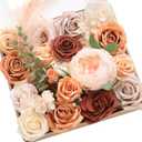 Ling's Moment Terracotta Artificial Flowers Greenery Grand Box Set, Burnt Orange & Blush Peony Fake Flower for DIY Wedding Bridal Bouquet, Centerpieces Decor, Floral Arrangement Decor, etc.
