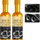 2PCS Catalytic Converter Cleaner Kit, Exhaust System Pipe Carbon Removal Cleaner Treatment Additive Oil, Fuel and Exhaust Pipe Cleaners, Fuel System Treatment Oil for Gas and Diesel Car