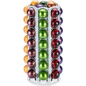 FlagShip Vertuo Pod Holder for Nespresso Pod Carousel Coffee Pod Stand with Elegant White(80+ Pods Capacity)
