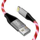 LED iPhone Light up Charger Cable, | Apple MFi Certified | USB A to Lightning Fast Charging Cord Compatible with iPhone 13 Pro Max 12 Mini 11 X XS XR 8 7P 6S 5S iPad iPod Touch More (6FT, Red)