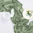 12 Pack Sage Green Cheesecloth Table Runner 10ft Boho Gauze Fabric Cheese Cloth Table Runner 35 x 120 Inch Rustic Sheer for Holiday Baby Shower Home Dcor Party Wedding Decoration