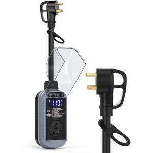 Smart RV Surge Protector 30 Amp 10000 Joules with High/Low Voltage Protection, RV Circuit Analyzer Full Protection, Upgraded Waterproof RV Adapter Plug for Camping Travel Trailer