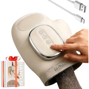 La Phaze Hand Massager with Heat & Compression, 3 Modes & 3 Intensities for Arthritis, Carpal Tunnel & Muscle Pain Relief, Rechargeable & Portable.