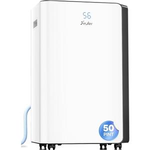 FreAire 54Pint Dehumidifier for 4500Sq.Ft, Compressor Dehumidifiers for Home, Front Humidity Value Display&Quiet Dehumidifier for Basement, Bedroom, Bathroom, with Drain Hose, 1.13 Gallon Water Tank