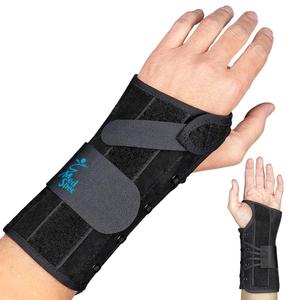 Med Spec 8" Wrist Lacer (Left Hand, Medium) - Wrist Brace with Easy Adjustable Lacing Support - Carpal Tunnel Hand and Wrist Stabilizer with Palmar & Dorsal Stays, Breathable Liner, 223924 (Black)