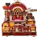 DIY Miniature House Kit - 3D Wooden Puzzle Dollhouse with LED Light & Movable Dessert Workshop, Book Nook Tiny Model Building Kit for Adults, Teens