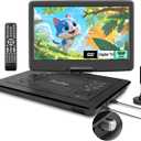 17.9" Portable DVD Player Built in TV with 15.6" Large HD Swivel Screen, ATSC Tuner, Built-in Battery, High Volume Speakers, Support HDMI/USB/AV/Sync TV and Multiple Formats