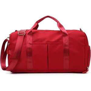ZUEVI Sports Gym Duffel Bag for Men or Women Waterproof Weekender Travel Bag with Shoes Compartment Dry and Wet Separation for Training Swim Yoga(RED)