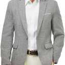 WULFUL Mens Casual Sport Coat Blazer Lightweight One Button Suit Jackets, XXL