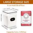 HKJ Chef 4 Pack Large Airtight Food Storage Containers with Lids (5.2L / 176oz), BPA Free Plastic Kitchen and Pantry Organization Contianers for Cereal Flour and Sugar Storage, Labels & Marker
