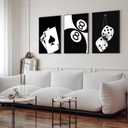 3Pcs Black and White Poker Dice Canvas Wall Art Lucky You Poster Prints Trendy Funky Preppy Y2K 8 Ball Pictures Artwork Aesthetic Painting for Game Room Apartment Dorm Decor 12x16in Unframed