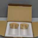 Glass Qtip Holder Dispenser with Bamboo Lid - 2 Pack Apothecary Jars - Cotton Balls Pads Swabs Holder Jar - Bathroom Vanity Canisters Jars for Countertop Storage and Organization