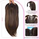 Isaic 24 Inch Synthetic Hair Topper for Women 360 Clip-in with Adjustable Band, Layered Hairpiece for Thinning Hair Adds Volume & Natural Coverage(Balayage Dark Brown to Chestnut)
