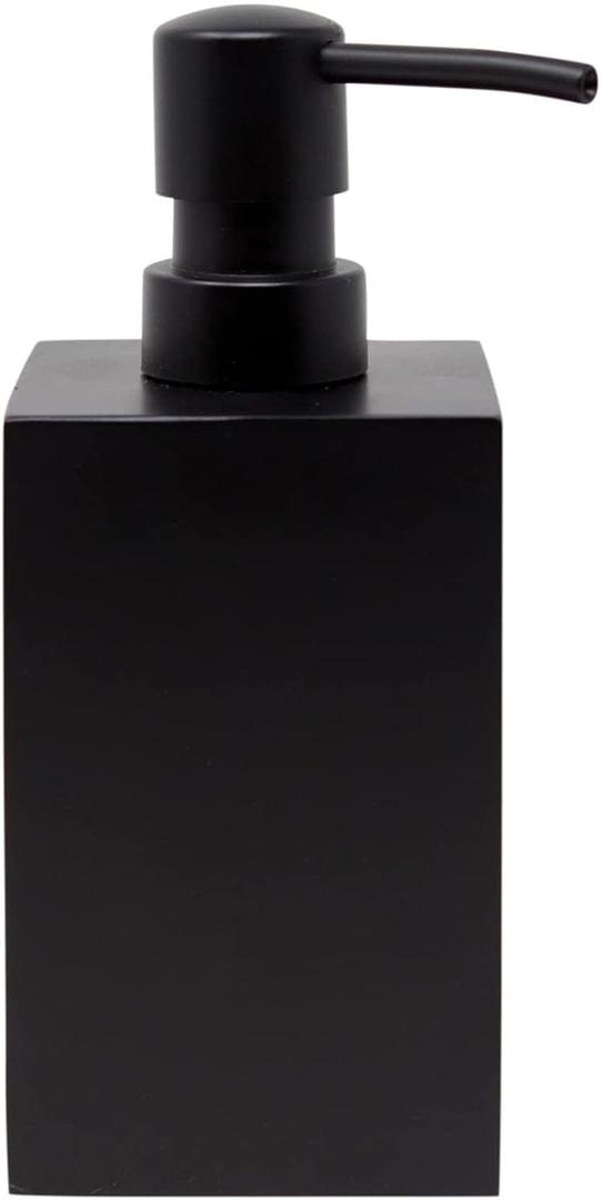 Matte Black Soap Dispenser for Bathroom, 15oz Square Rustproof Liquid Hand Dish Soap Dispenser Pump for Kitchen, Countertop, and Bathroom