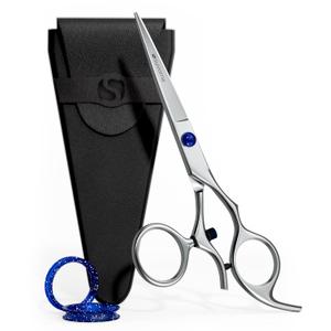 Suvorna Swivel Hair Scissors Professional - Barber Scissors for Hair Cutting - 5.5" J2 420 Japanese Stainless Steel hair cutting scissors for Trimming & Grooming - Hair Shears for Women & Men