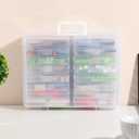 novelinks Transparent 4" x 6" Photo Organizers and Photo Storage Box with Handle, 16 Inner Photo Cases, Portable Picture Organizers & Photo Storage Containers (Clear)