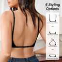 Backless Bra Low Back Bra - Backless Bras for Women Halter Bralette (Black, XS)