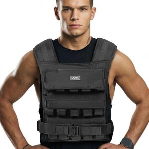 MVRK Weighted Vest Men 65lbs - Weighted Workout Vest With Removable Iron Weights, Heavy Duty Weighted Exercise Vest For Functional Training & Calisthenics - Weight Vest for Men and Women (65lbs)