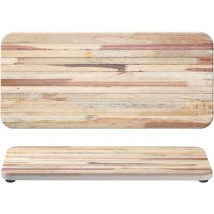 2Pcs 8.6x4'' Water Absorbent Diatomite Coasters Diatomaceous Earth Drying Mat, Grooved Design Water Absorbing Stone for Home Bathroom Decoration Home Warming Gift(Brown)