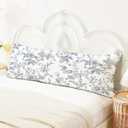 SNNDER Vintage Blue and White Chinoiserie 20x54 Body Pillow Cover with Zipper, Cottagecore Room Decor, Retro Toile De Jouy Floral Botanical Decorative Long Hug Pillow Cases for Bed Couch