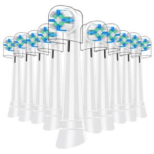 10 Pack IO Replacement Brush Heads Compatible with Oral B iO 2/3/4/5/6/7/8/9/10/Deep Clean Series Electric Toothbrushes, Medium-Hard Bristles IO Toothbrush Head Compatible with Oral B (White)