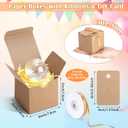 YooNotee 100 Pcs Small Gifts Boxes 3x3x3 Inches Kraft Square Gift Boxes with Lids Cards Ribbons, Brown Square Favor Box Bulk for Gifts Candy Wedding Bridesmaids Birthday Party(3x3x3 Inches, Kraft)