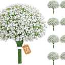 MARTINE MALL 72 Pcs Babys Breath Artificial Flowers, White Baby Breath Flowers Artificial Bulk Real Touch Fake Babys Breath Flowers Faux Gypsophila for Wedding Party Home Floral Arrangement Decor