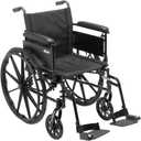 Drive Medical Cruiser X4 Lightweight Dual Axle Wheelchair with Adjustable Detachable Full Arms, Swing Away Footrests, Silver Vein, 20" Seat