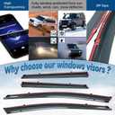 4pcs JDM Vent Window Visors Compatible with Rogue Sport 2017-2022 Only, Outside Mount Style Sun Rain Guard, Smoke Tint with Chrome Trim