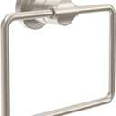 Delta Nicoli (1-Pack) Hand Towel Holder SpotShield Brushed Nickel Towel Racks for Bathroom Wall Square Towel Ring Holder for Bath Towel Hanger for Kitchen, Bathroom Accessories NIC46-DN