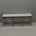 Akro-Mils TiltView Plastic Storage Cabinet with 3 Tilt Out Bins, Horizontal Plastic Parts Organizer, Teacher Toolbox, and Office Supply Organizer, 23-5/8" W x 9-7/16" H x 7-7/8" D, Stone