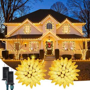 C9 Christmas Lights Outdoor, 72 FT 110 LED C9 String Lights, 8 Modes & Timer Connectable Waterproof for Christmas Tree light Indoor Outdoor Roofline Patio Outside Yard Xmas Decor, Warm White 2 Pack