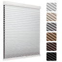 Cordless Blackout Cellular Shades, 1.5" Honeycomb Window Blinds for Bedroom & Nursery, Thermal Insulated, Noise Reducing, Privacy Shades, Inside or Outside Mount (52" W x 72" H, White)
