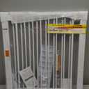 Cumbor 29.7-54.2" Wide Baby Gate for Stairs, Mom's Choice Awards Winner-Self Closing Dog Gate Indoor for Doorways, No Drilling Pressure Mounted Pet Gates for Kids, Easy Walk Through Safety Gate, White