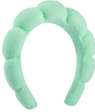 Headband for Women and Girls, Wrap Hairband for Washing Face, Shower, Makeup, Skincare, 1 Count (Pack of 1), Green