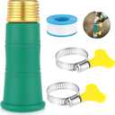 1 Set Universal Faucet Water Hose Adapter with Clamps Fits 3/4" Thickened Rv Sink Hose Attachment Connector for Garden Kitchen Bathroom Damaged/stripped Faucet Threads or Threadless