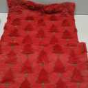 UGASA Christmas Tree Pillow Covers 18x18 Inch and 12x20 Set of 2 Soft Plush Faux Fur Luxury Embroidery Decoration Pillowcases for Couch Sofa Holiday Festivals Winter Xmas Gift, Red & Green