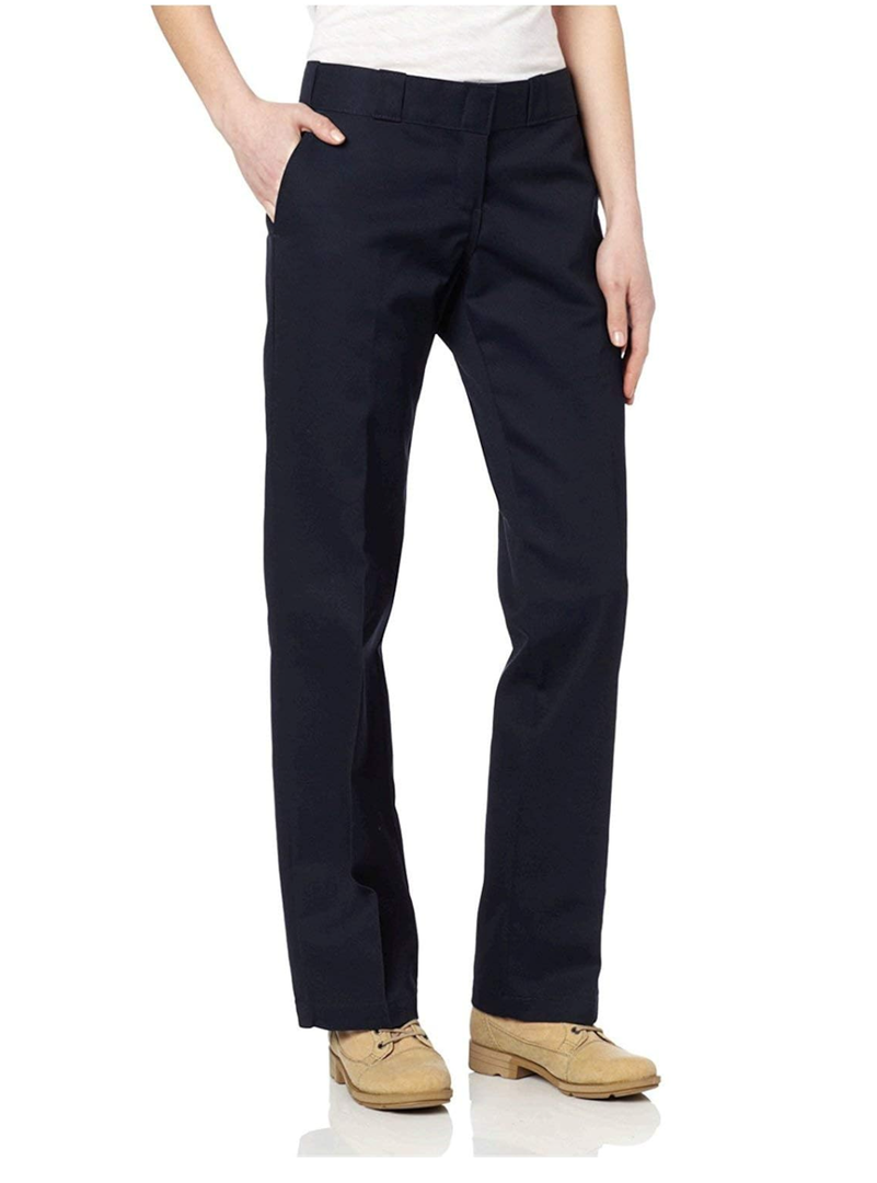 Dickies Women's Original 774 Low Rise Slim Fit Work Pants – Stretch Trousers for Office, Medical & Service Job (Black, 14 Regular)