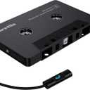arsvita Bluetooth 5.0 Cassette to Aux Adapter for Car, Tape Audio Adapter, Hands-Free Call, Charcoal Black