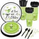 116 Pcs Green Martini Glasses Party Decoration 16 Guests Green Martini Party Supplies Including Martinis Glasses Partys Paper Plates Dinner Plates Napkins Cups Set for Martinis Themed Partys Decor