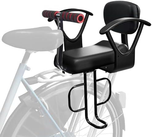 OUSEXI Rear Child Bike Seat with Thick Backrest, Rear Child Bicycle Seat Design for Children Aged 2 to 8 Years Old, One Size (Black-a)