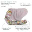 Esembly Cloth Diaper Bundle Set - 3 Organic Cotton Absorbent Inners and 1 Waterproof Outer Diaper Cover - Reusable, Washable, Snap Closure Cloth Diapers - Size 1 (7-17lbs), Aloe