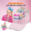 Nickelodeon Girls Baseball Cap, JoJo Siwa Adjustable Kids Hat For Ages 4-7 (Pink)