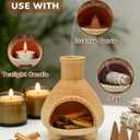 Mini Ceramic Palo Santo Holder for Incense Sticks, White Sage and Meditation Decor, Decorative Palo Santo Burner (Natural)