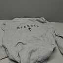RoseSeek Men's Letter Graphic Hoodies Long Sleeve Drawstring Pullover Sweatshirts Fall Clothes Grey Large