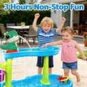 Dinosaur Water Table Pump - Rechargeable Water Pump for Water Table Accessories - Battery Powered Water Pump Continuous Flow 3 Hours Non-Stop Fun (Green)