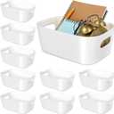 Kifmurase 10Pcs Plastic Storage Bins, Small Pantry Baskets for Organizing, Organizer Basket Bins for Shelves, Cupboard box and Bathroom Organizer for Home, Cupboard, Kitchen, Bathroom, Office