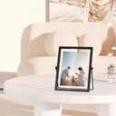 2 x 5x7 Floating Picture Frame, Black Photo Frame, Metal Pressed Flowers Desk Picture Frame with Glass for Multiple Photo Sizes (4x6, 5x7, 6x8) Great for Photos, Gift, Pictures, Wedding, Portraits