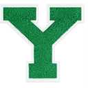 3 x 6-1/2" Varsity Letter Patches Green Iron On Letters | Letterman Jacket Patches Chenille Large Iron On Letters For Clothing Jacket/Hoodie/Varsity Y, Yes