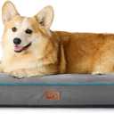 Bedsure Washable Large Dog Crate Bed - 3 Inch Thicken Up to 70lbs Pet Mat Pillows with Removable Washable Cover, Grey